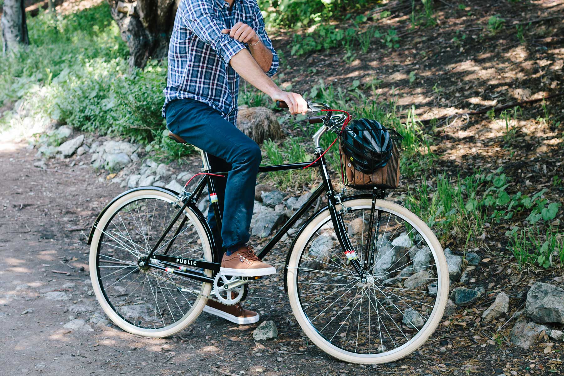 Public outlet bike basket